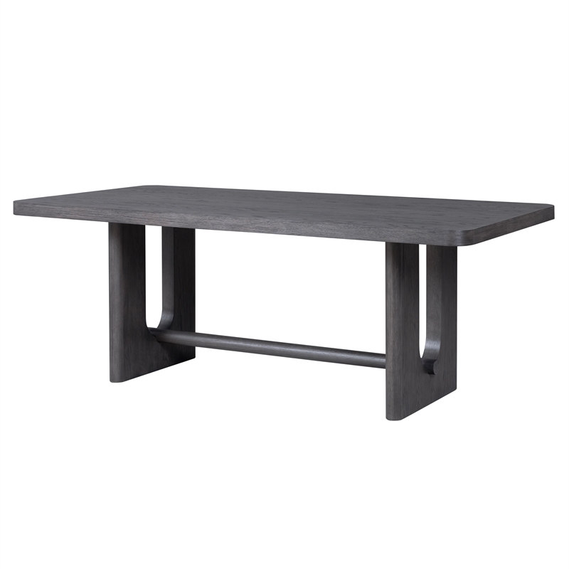 Furniture of America Lizena Solid Wood 7-Piece Dining Table Set in Ash Gray