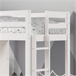 Furniture of America Yalle Solid Wood USBs Twin Loft Bed with Bookcase in White