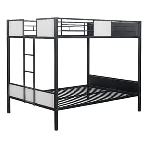 Furniture of America Anella Metal Full over Full Bunk Bed in Black