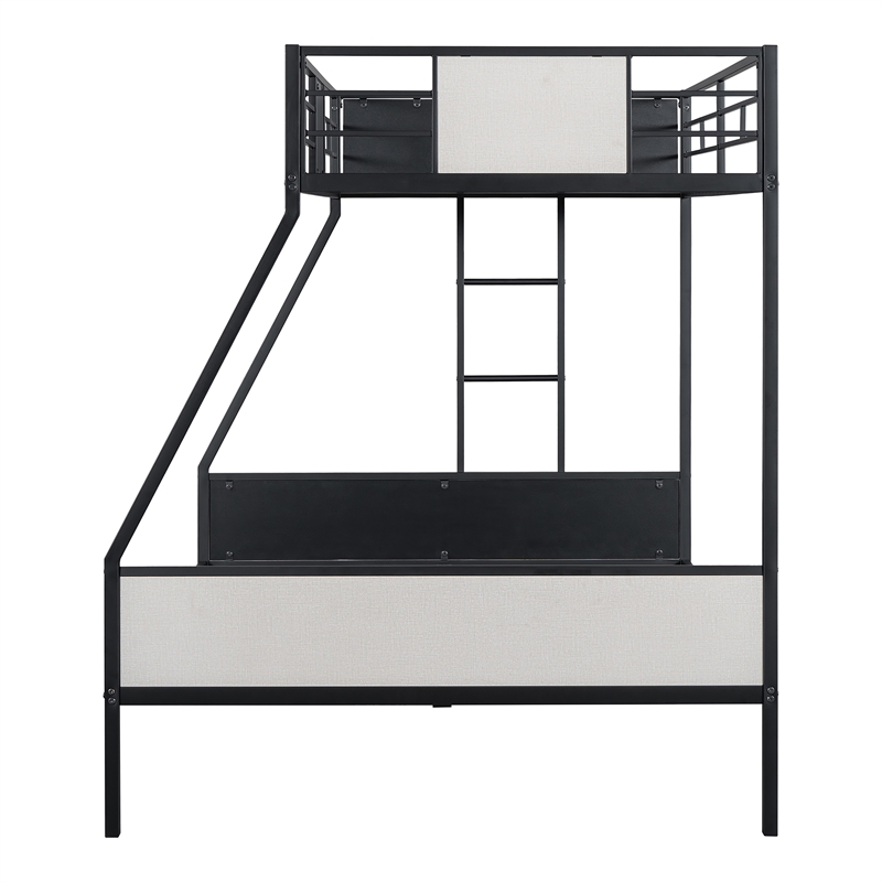 Furniture of America Girgon Metal Two-tone Twin over Full Bunk Bed in Black