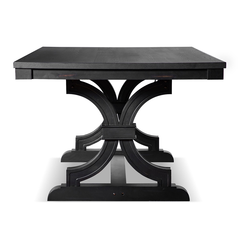 Furniture of America Kindrel Wood 7-Piece Dining Set in Black