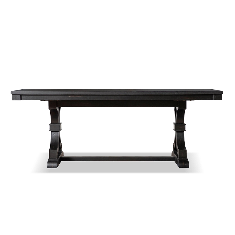 Furniture of America Kindrel Wood 7-Piece Dining Set in Black