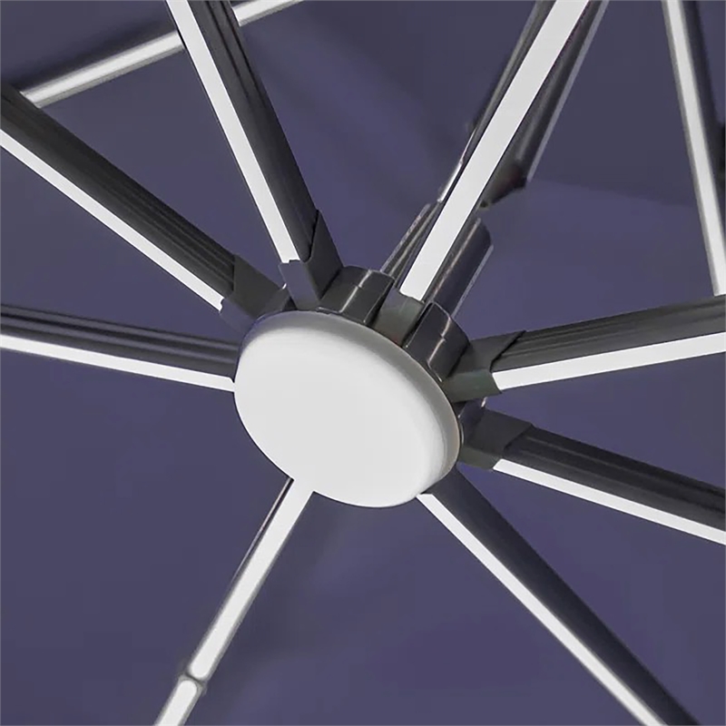 Furniture of America Pallend Aluminum LED 10' Double Top Round Umbrella in Blue