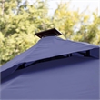 Furniture of America Pallend Aluminum LED 10' Double Top Round Umbrella in Blue