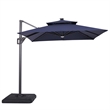 Furniture of America Ballenda Aluminum LED 8' Blue Double Top Square Umbrella