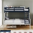 Furniture of America Dranden Solid Wood Twin over Full Bunk Bed in Blue