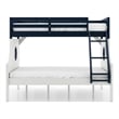 Furniture of America Dranden Solid Wood Twin over Full Bunk Bed in Blue