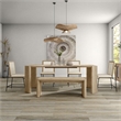 Furniture of America Hallond Solid Wood 6-Piece Dining Set with Bench in Oak