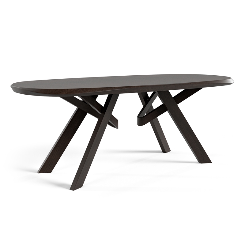 Furniture of America Pradan 7-Piece Solid Wood Dining Table Set in Black Wenge