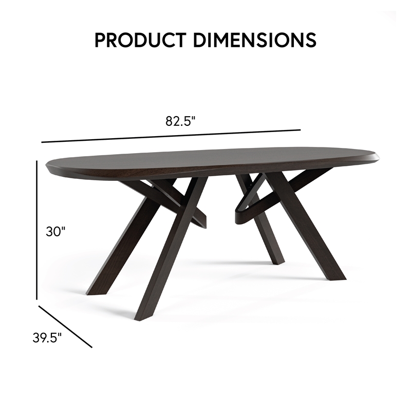 Furniture of America Pradan 7-Piece Solid Wood Dining Table Set in Black Wenge