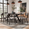 Furniture of America Pradan 7-Piece Solid Wood Dining Table Set in Black Wenge