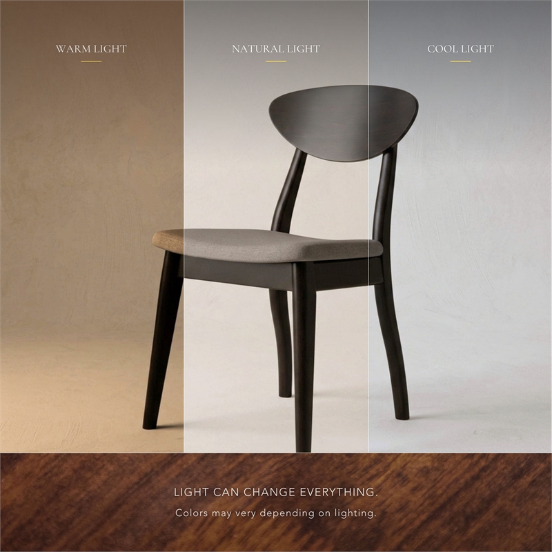 Furniture of America Pradan Solid Wood Side Chairs in Black Wenge (Set of 2)