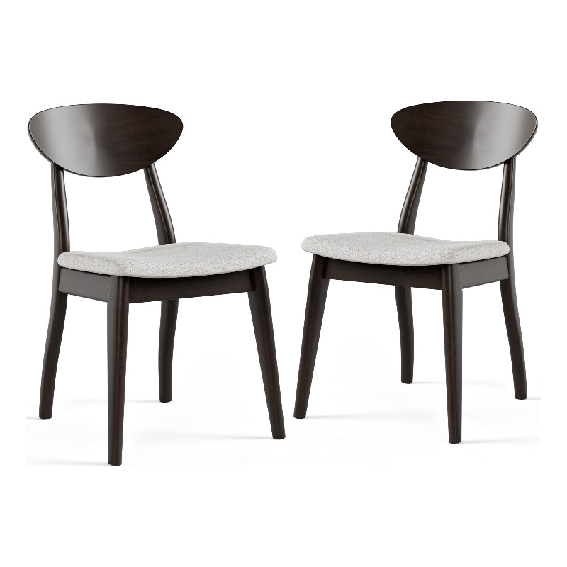 Furniture of America Pradan Solid Wood Side Chairs in Black Wenge (Set of 2)