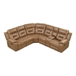 Furniture of America Ranshell Faux Leather Storage Sectional in Brown