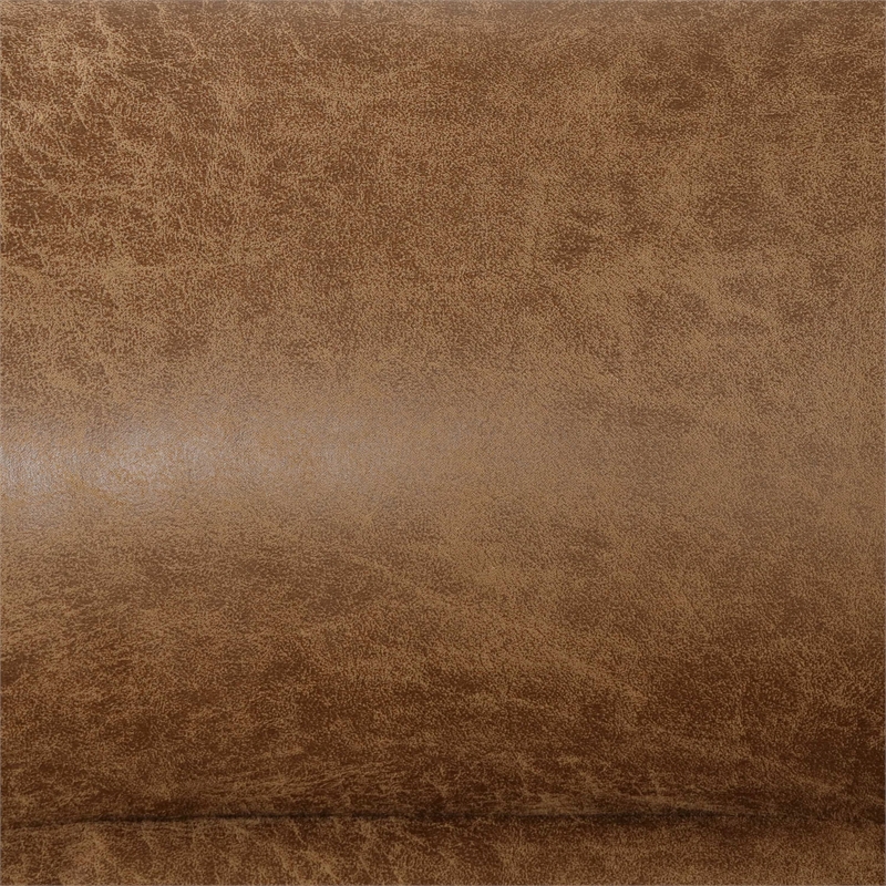 Furniture of America Ranshell Faux Leather Storage Sectional in Brown