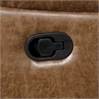 Furniture of America Ranshell Faux Leather Sofa with Drop-Down Table in Brown