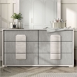 Furniture of America Sable Two Tone 6-Drawer Wood Dresser in Washed White