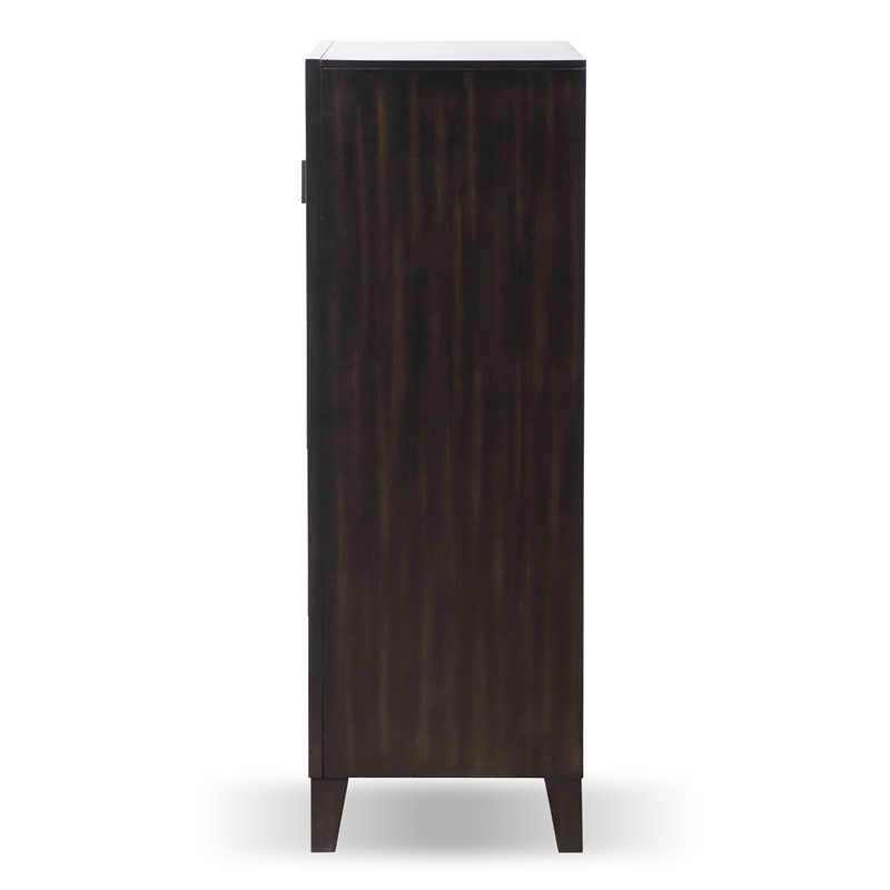 Furniture of America Wenton 5-Drawer Solid Wood Chest in Espresso