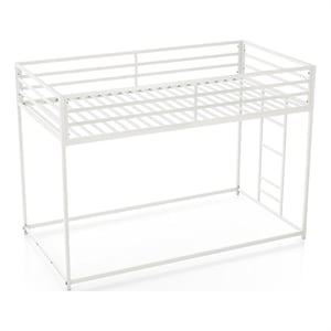 Furniture of America Saintel Iron Twin over Twin Bunk Bed in White