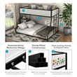 Furniture of America Eugen Iron Twin over Full Bunk Bed in Black