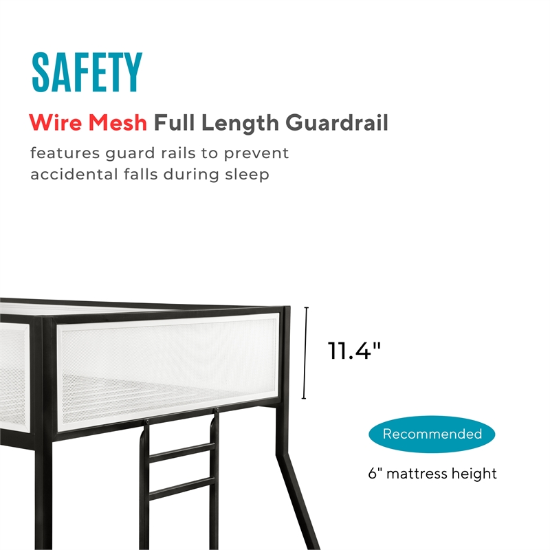 Furniture of America Eugen Iron Twin over Full Bunk Bed in Black