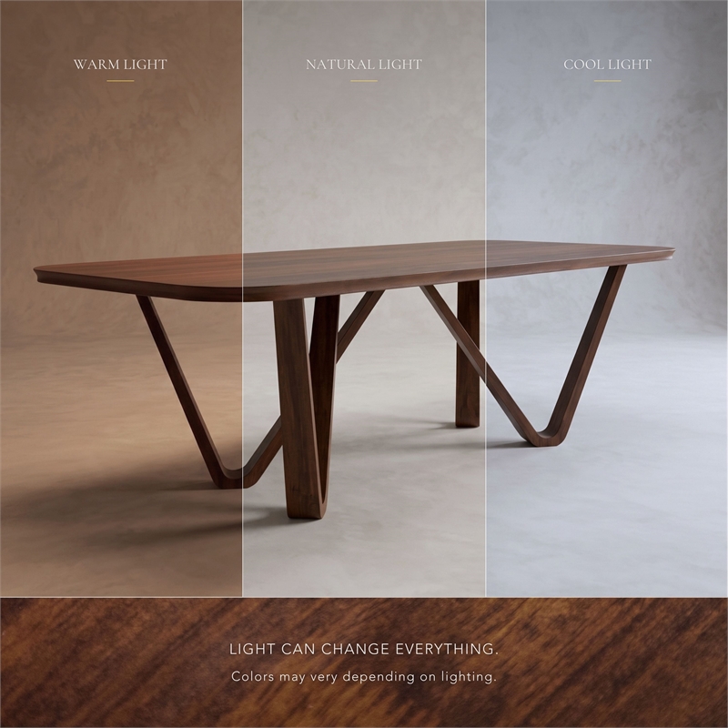 Furniture of America Ralmon Solid Wood Dining Table in Rich Walnut