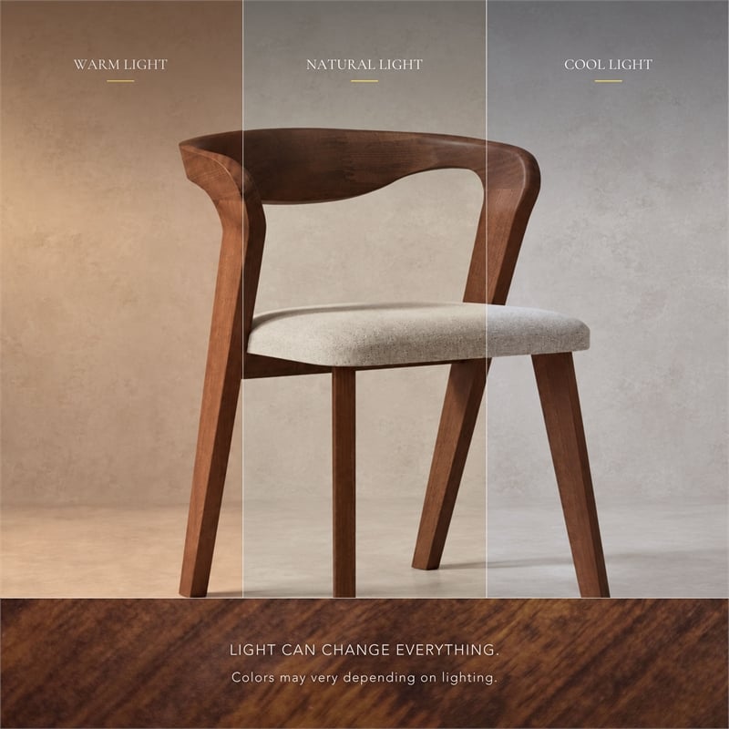 Furniture of America Pascan Solid Wood Side Chairs in Rich Walnut (Set of 2)