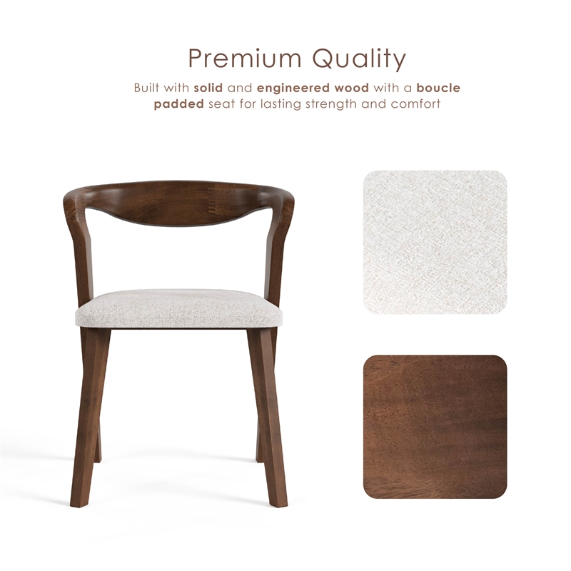 Furniture of America Pascan Solid Wood Side Chairs in Rich Walnut (Set of 2)