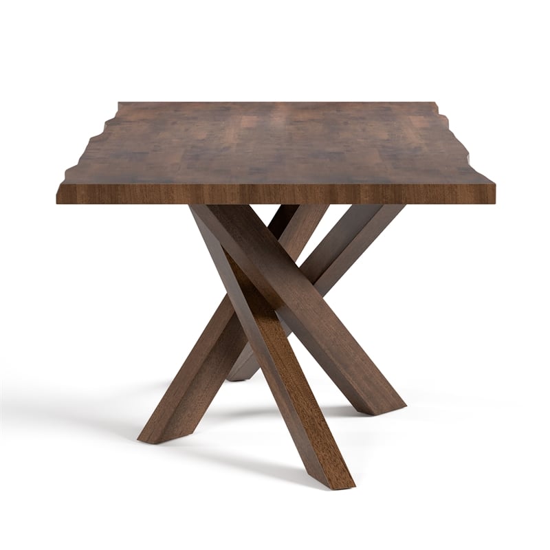 Furniture of America Pascan Solid Wood Dining Table in Rich Walnut