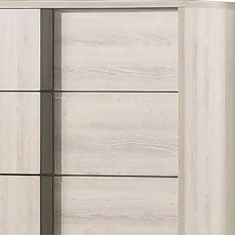 Furniture of America Turntile 5-Drawer Wood Chest in Washed White