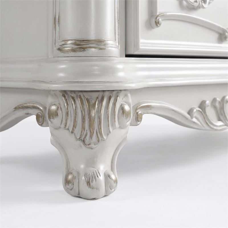 FOA Elloise 2-Piece 9-Drawer Solid Wood Dresser and Mirror Set in White