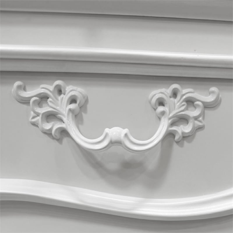FOA Elloise 2-Piece 9-Drawer Solid Wood Dresser and Mirror Set in White