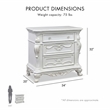 Furniture of America Elloise 3-Drawer Solid Wood Nightstand in White