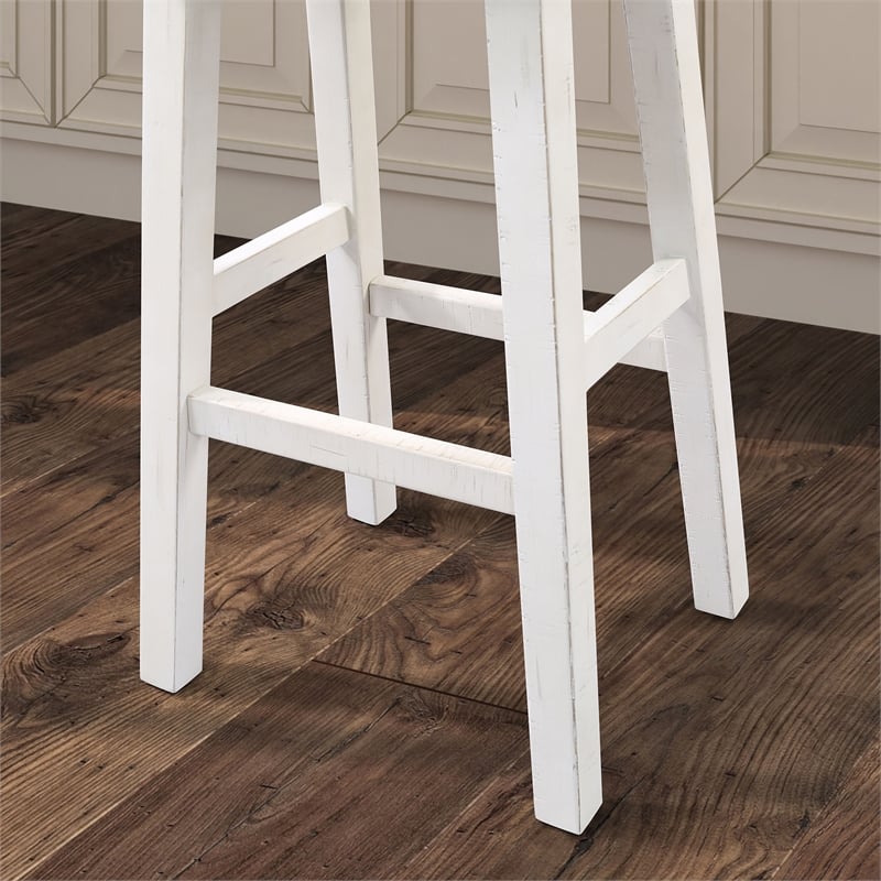 Furniture of America Fuller Solid Wood Saddle 29-inch Stools in Gray (Set of 2)