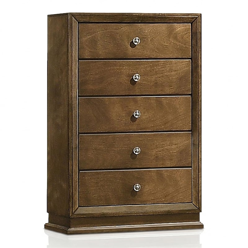 Furniture of America Nellam English Dovetail Drawers Wood Chest in Walnut