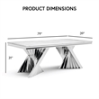 Furniture of America Odann Stainless Steel Dining Table in Chrome and White