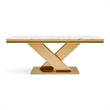 Furniture of America Sergy Stainless Steel Dining Table in Gold and White