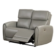 Furniture of America Alipark 2-Piece Faux Leather Power Sofa Set in Gray