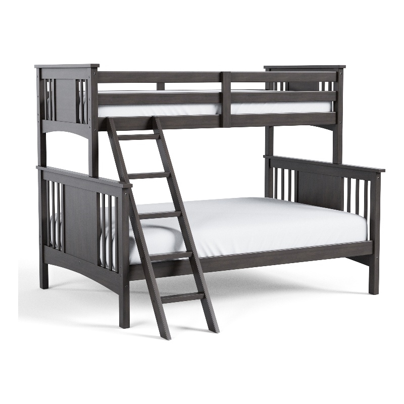 Furniture of America Sinclare Wood Twin over Full Bunk Bed in Stain Gray