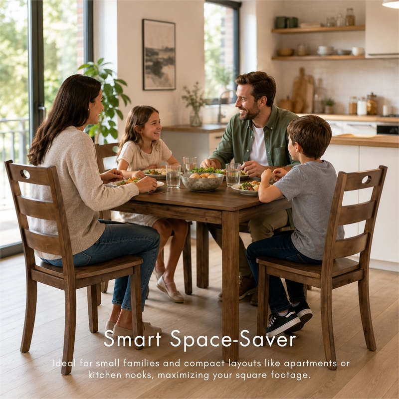 Furniture of America Haarven 5-Piece Wood Dining Table Set in Gray