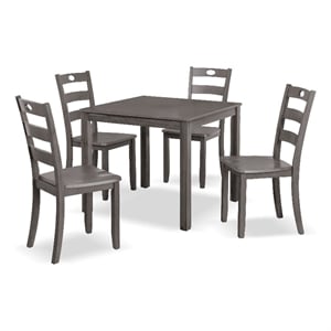 Furniture of America Haarven 5-Piece Wood Dining Table Set in Gray