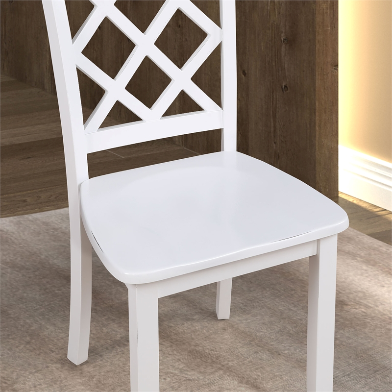 Furniture of America Ashen 5-Piece Wood Dining Table Set in White