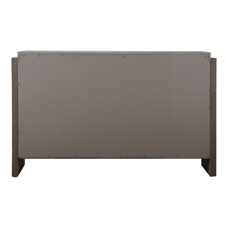 Furniture of America Telli Wood Two-Tone Server with Drawers and Shelves in Gray