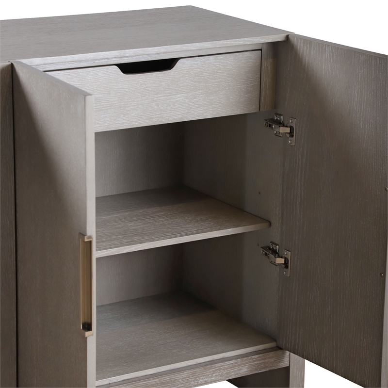 Furniture of America Telli Wood Two-Tone Server with Drawers and Shelves in Gray