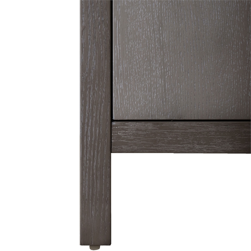Furniture of America Telli Wood Two-Tone Server with Drawers and Shelves in Gray