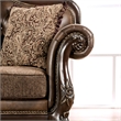 Furniture of America Innes Faux Leather Tufted Loveseat in Dark Cherry and Brown