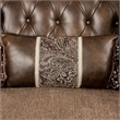 Furniture of America Innes Faux Leather Tufted Sofa in Dark Cherry and Brown
