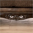 Furniture of America Innes Faux Leather Tufted Sofa in Dark Cherry and Brown