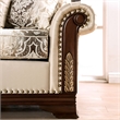 Furniture of America Watley Fabric Tufted and Nailhead Sofa in Beige