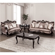 Furniture of America Haggen 2-Piece Velvet Tufted and Nailhead Sofa Set in Brown